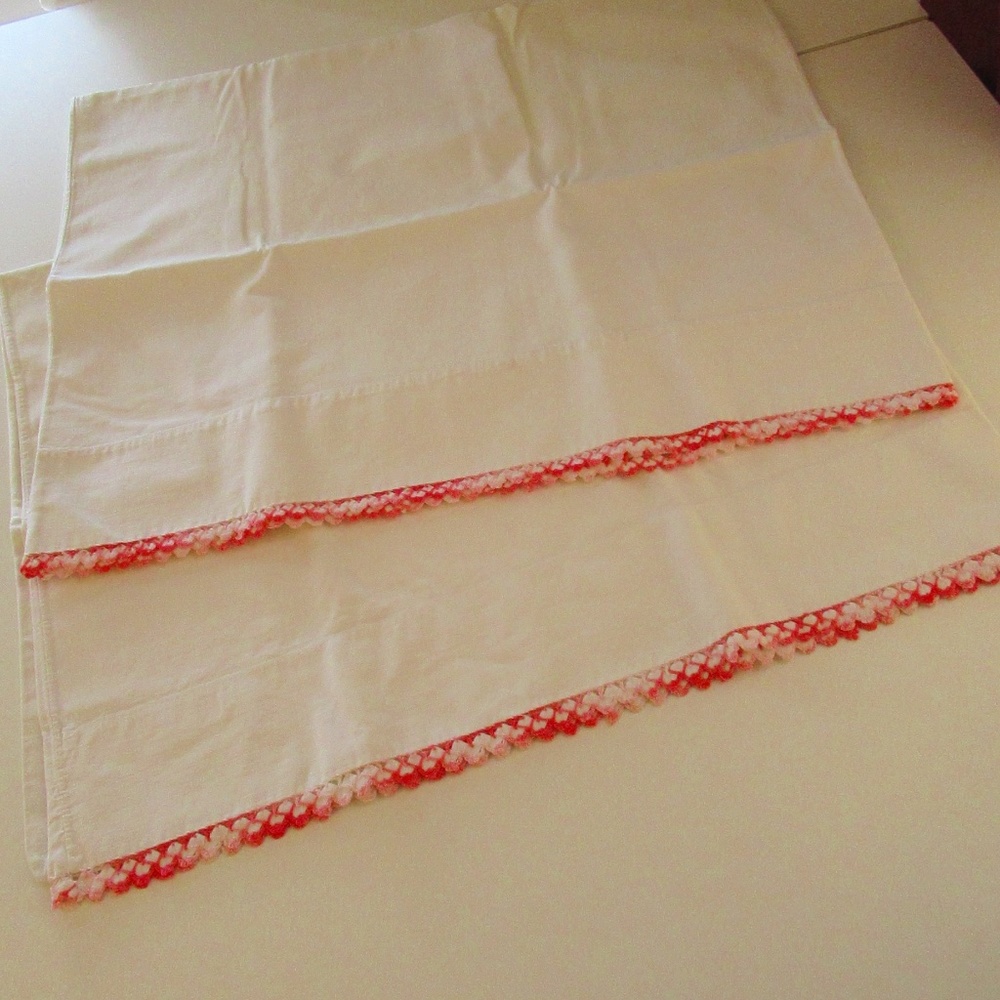 Pair cotton pillowcases